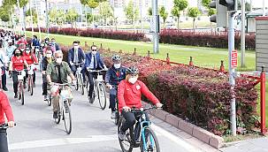 Kayseri'den Dünya Bisiklet Günü manzarası