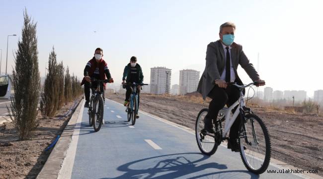 Melikgazi'de 10 kilometre bisiklet yolu yapıldı