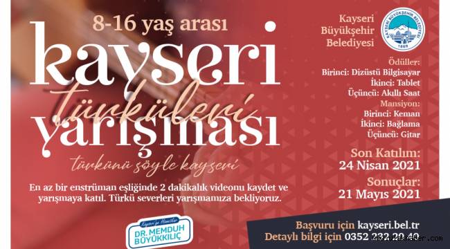 Kayseri Büyükşehir Belediyesi'nin türkü yarışmasına başvurular sürüyor