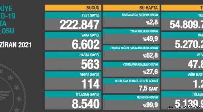 3 Haziran koronavirüs tablosu