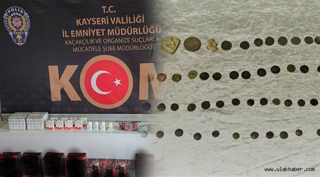 Kayseri'de tarihi eser ve kaçak ilaç operasyonu