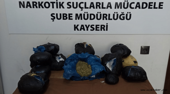 Kayseri'de 10 kilogram esrar ele geçirildi