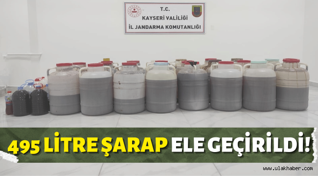 Kayseri'nin Develi ilçesinde 495 litre şarap ele geçirildi!