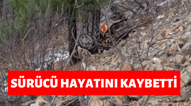 Şarampole yuvarlanan motosiklet sürücüsü hayatını kaybetti