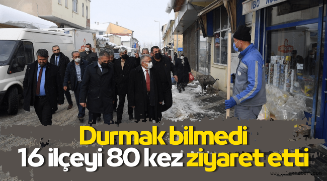 Başkan Büyükkılıç, 2021'de 16 ilçeyi 80 kez ziyaret etti