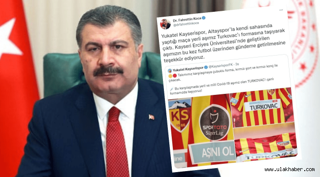 Sağlık Bakanı Koca'dan, Kayserispor'a teşekkür