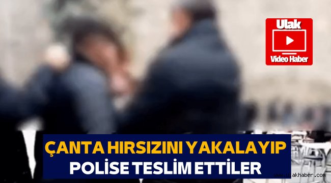 Vatandaşlar tarafından suçüstü yakalanan hırsız, polise teslim edildi