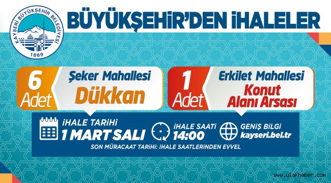 Kayseri Büyükşehir Belediyesi'nden ihaleler