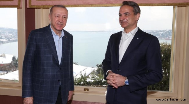 Cumhurbaşkanı Erdoğan, Yunanistan Başbakanı Miçotakis'i kabul etti