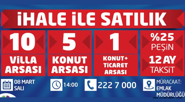 Kocasinan Belediyesi'nden yüzde 25 peşin, 12 ay taksitli yatırım fırsatı