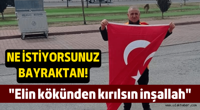 Muhtarın astığı Türk Bayrağı, kimliği belirsiz kişilerce indiriliyor!