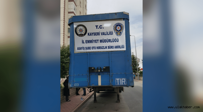 İstanbul'da çalınan TIR dorsesi Kayseri'de bulundu