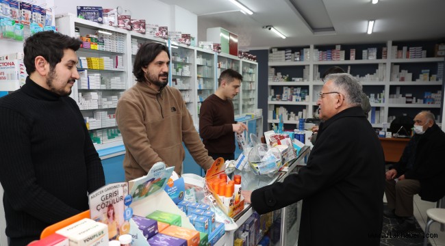 Başkan Büyükkılıç, Yeraltı Çarşısı ve İstasyon Caddesi'nde esnafları ziyaret etti