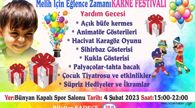 'Melih Eymen için Eğlen' festivali ücretsiz yapılacak 