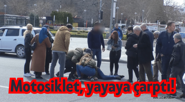 Kayseri'de motosiklet yayaya çarptı!